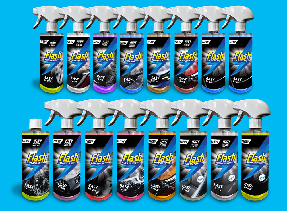 Flash Auto Car Care Products Montage